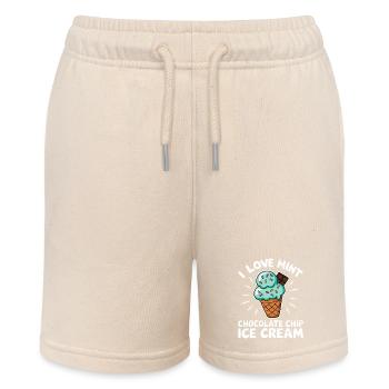Crème glacée au chocolat et à la menthe disant cadeau de crème glacée à la menthe drôle - Short bio MINI BOLTER Stanley/Stella Ado - écru doux - Devant