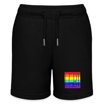 LGBT Regenbogen Regenbogenfahne Gay Pride - Stanley/Stella Teenager Bio-Joggingshorts MINI BOLTER - Schwarz - Vorne