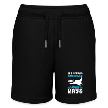 Mantarochen Großer Manta Meeresbewohner - Stanley/Stella Teenager Bio-Joggingshorts MINI BOLTER - Schwarz - Vorne