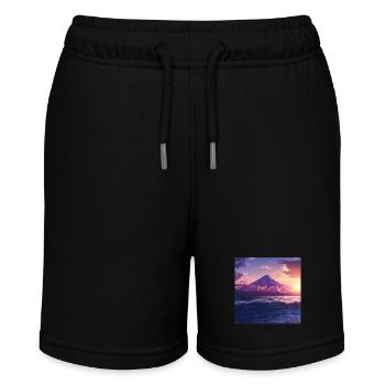 Japan - Stanley/Stella Teenager Bio-Joggingshorts MINI BOLTER - Schwarz - Vorne
