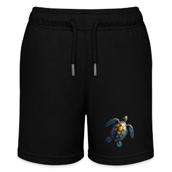 Sea Turtle Lover Motif Wildlife Safari - Stanley/Stella MINI BOLTER Organic Teen Jogging Shorts - black - Front