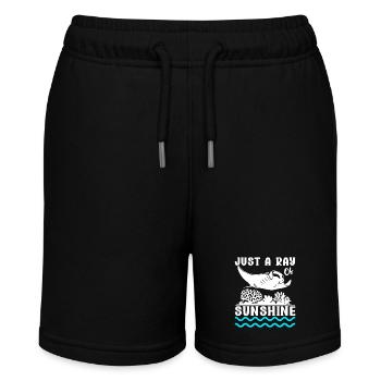 Mantarochen Großer Manta Meeresbewohner - Stanley/Stella Teenager Bio-Joggingshorts MINI BOLTER - Schwarz - Vorne
