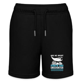 Mantarochen Großer Manta Meeresbewohner - Stanley/Stella Teenager Bio-Joggingshorts MINI BOLTER - Schwarz - Vorne