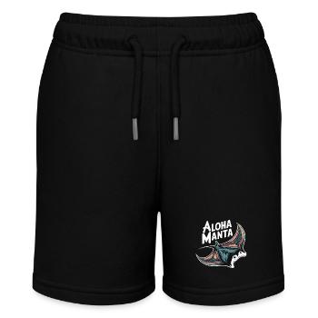 Mantarochen Großer Manta Meeresbewohner - Stanley/Stella Teenager Bio-Joggingshorts MINI BOLTER - Schwarz - Vorne