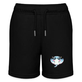 Mantarochen Großer Manta Meeresbewohner - Stanley/Stella Teenager Bio-Joggingshorts MINI BOLTER - Schwarz - Vorne