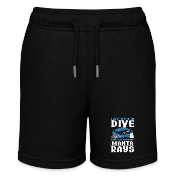Manta Rays Great Manta Sea Creatures - Stanley/Stella MINI BOLTER Organic Teen Jogging Shorts - black - Front