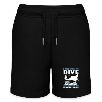 Mantarochen Großer Manta Meeresbewohner - Stanley/Stella Teenager Bio-Joggingshorts MINI BOLTER - Schwarz - Vorne
