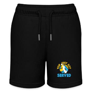 Volleyball Du Wurdest Gerade Bedient - Stanley/Stella Teenager Bio-Joggingshorts MINI BOLTER - Schwarz - Vorne