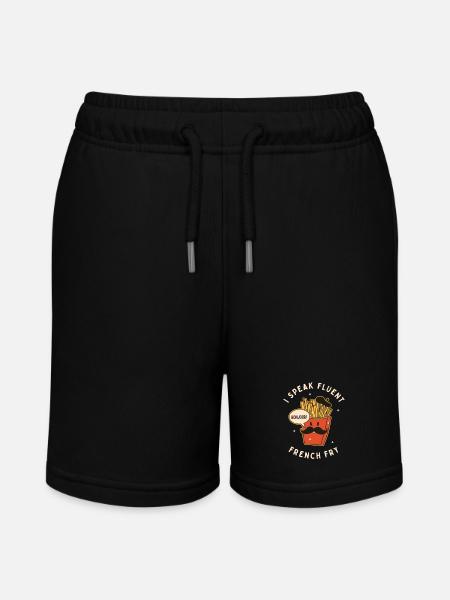 I Speak Fluent French Fry - Stanley/Stella MINI BOLTER Organic Teen Jogging Shorts - black
