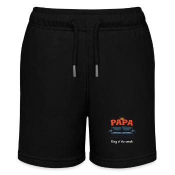 Dad King of the Couch Funny Dad Saying Fathers - Stanley/Stella MINI BOLTER Organic Teen Jogging Shorts - black - Front