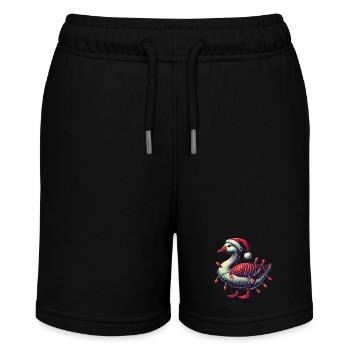 Weihnachten Lustige Tollpatsch Gans - Stanley/Stella Teenager Bio-Joggingshorts MINI BOLTER - Schwarz - Vorne