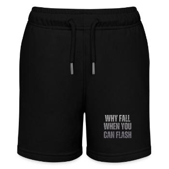 Warum Stürzen, Wenn Man Blitzen Kann Boulderer - Stanley/Stella Teenager Bio-Joggingshorts MINI BOLTER - Schwarz - Vorne