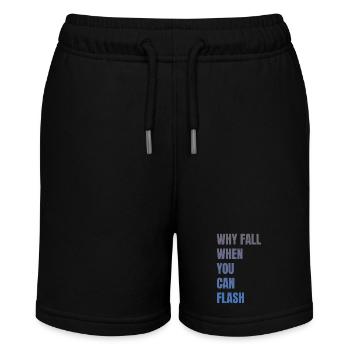 Warum Stürzen, Wenn Man Blitzen Kann Boulderer - Stanley/Stella Teenager Bio-Joggingshorts MINI BOLTER - Schwarz - Vorne