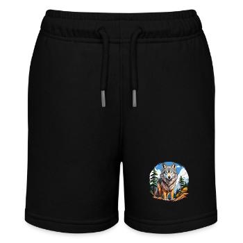 WOLF WALD - Stanley/Stella Teenager Bio-Joggingshorts MINI BOLTER - Schwarz - Vorne