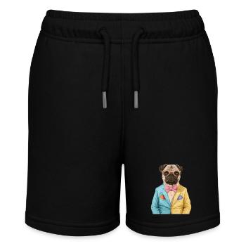 Mops - Stanley/Stella Teenager Bio-Joggingshorts MINI BOLTER - Schwarz - Vorne