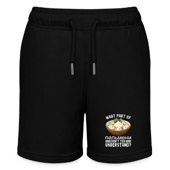 Pelmeni Russische Küche - Stanley/Stella Teenager Bio-Joggingshorts MINI BOLTER - Schwarz - Vorne