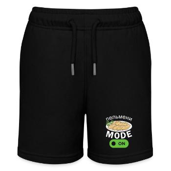 Pelmeni Russische Küche - Stanley/Stella Teenager Bio-Joggingshorts MINI BOLTER - Schwarz - Vorne