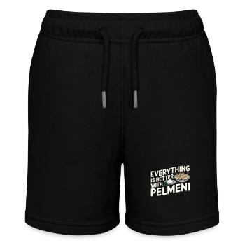Pelmeni Russische Küche - Stanley/Stella Teenager Bio-Joggingshorts MINI BOLTER - Schwarz - Vorne