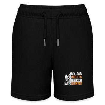 Industriekletterer Tower Climber Industrieklettern - Stanley/Stella Teenager Bio-Joggingshorts MINI BOLTER - Schwarz - Vorne