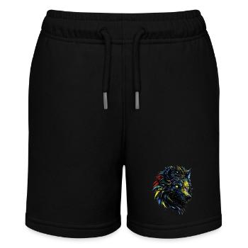 Wolf Liebhaber Wildtier Kunst Wolf Bunt Tier - Stanley/Stella Teenager Bio-Joggingshorts MINI BOLTER - Schwarz - Vorne