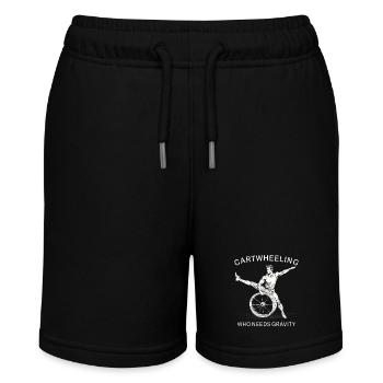CARTWHEELING WHO NEEDS GRAVITY - Stanley/Stella MINI BOLTER Organic Teen Jogging Shorts - black - Front