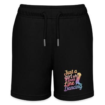 Line Dancing Tanzen Tänzer - Stanley/Stella Teenager Bio-Joggingshorts MINI BOLTER - Schwarz - Vorne