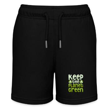 Keep The Planet Green Earth Day Planet - Stanley/Stella Teenager Bio-Joggingshorts MINI BOLTER - Schwarz - Vorne