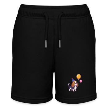 Beagle Hunde Geburtstag Baby - Stanley/Stella Teenager Bio-Joggingshorts MINI BOLTER - Schwarz - Vorne
