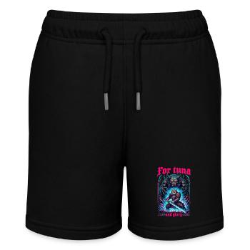 Mittelalter Katze Thunfisch Kunstwerk Ruhm Glory - Stanley/Stella Teenager Bio-Joggingshorts MINI BOLTER - Schwarz - Vorne