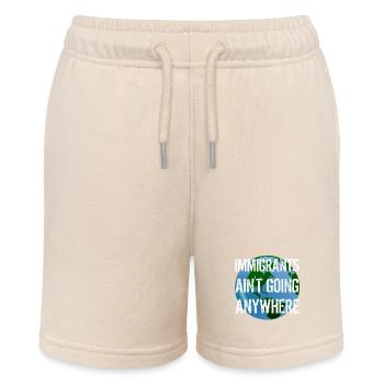 IMMIGRANTS AIN'T GOING ANYWHERE Immigrant Rights - Stanley/Stella MINI BOLTER Organic Teen Jogging Shorts - soft Ecru - Front