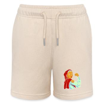 Frau mit Kopftuch - Stanley/Stella Teenager Bio-Joggingshorts MINI BOLTER - Natur - Vorne