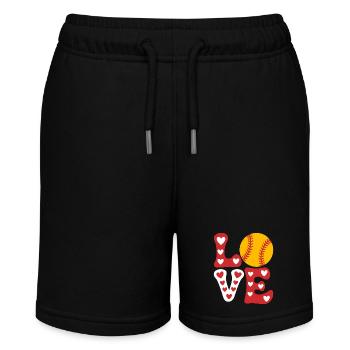 Softball Softball Player Cute Softball Gift - Stanley/Stella MINI BOLTER Organic Teen Jogging Shorts - black - Front