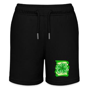 Trèfle peint à la main feuille porte-bonheur St Patrick - Short bio MINI BOLTER Stanley/Stella Ado - noir - Devant