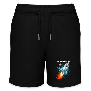 RAKETE WE ARE COMING - Stanley/Stella Teenager Bio-Joggingshorts MINI BOLTER - Schwarz - Vorne