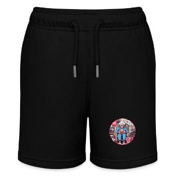 Gamer Oma - Stanley/Stella Teenager Bio-Joggingshorts MINI BOLTER - Schwarz - Vorne