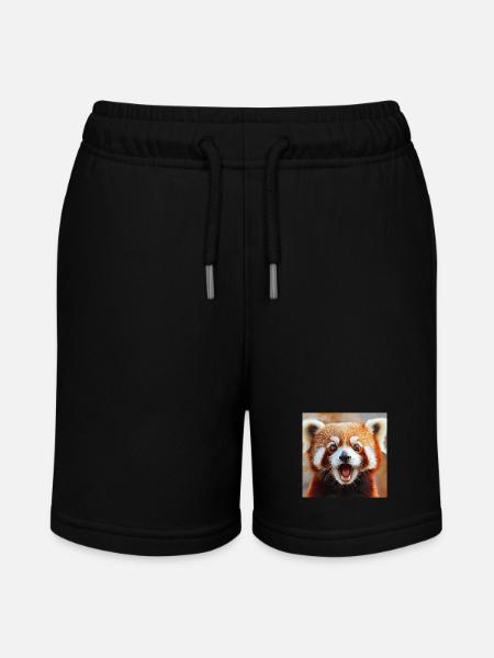 Roter Panda - Stanley/Stella Teenager Bio-Joggingshorts MINI BOLTER - Schwarz
