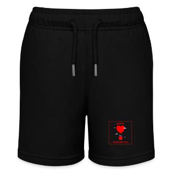 Happy Valentine's Day Ballon Liebe Valentinstag - Stanley/Stella Teenager Bio-Joggingshorts MINI BOLTER - Schwarz - Vorne
