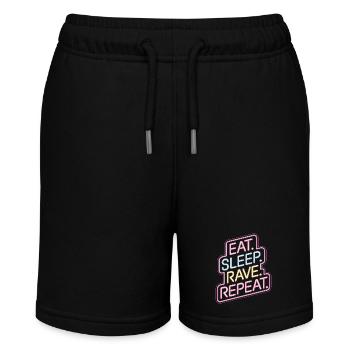 Eat Sleep Rave Repeat - Neon Sign Design - Stanley/Stella Teenager Bio-Joggingshorts MINI BOLTER - Schwarz - Vorne