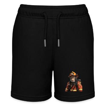 Schimpanse - Stanley/Stella Teenager Bio-Joggingshorts MINI BOLTER - Schwarz - Vorne