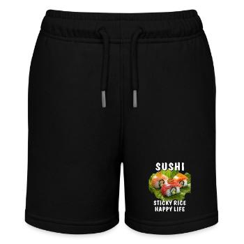 SUSHI STICKY RICE HAPPY LIFE - Stanley/Stella Teenager Bio-Joggingshorts MINI BOLTER - Schwarz - Vorne