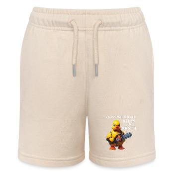 ENTE KETTENSÄGE ALLES AM ARSCH - Stanley/Stella Teenager Bio-Joggingshorts MINI BOLTER - Natur - Vorne