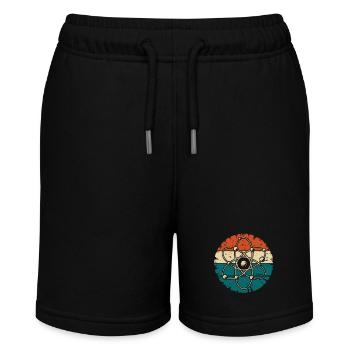 Retro Atom Art Biology Physics Chemistry Science - Stanley/Stella Teenager Bio-Joggingshorts MINI BOLTER - Schwarz - Vorne