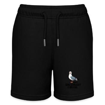 Möwe, Is Mir Egal - Ganz Ehrlich? Lustiges Motiv - Stanley/Stella Teenager Bio-Joggingshorts MINI BOLTER - Schwarz - Vorne