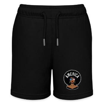 Amerika Afro - Stanley/Stella Teenager Bio-Joggingshorts MINI BOLTER - Schwarz - Vorne