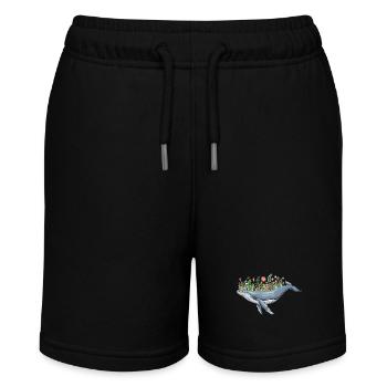 Wunderschöner Wal Mit Blumenmotiv Für - Stanley/Stella Teenager Bio-Joggingshorts MINI BOLTER - Schwarz - Vorne