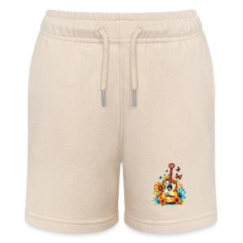 Bunte Gitarre mit Blumen - Stanley/Stella Teenager Bio-Joggingshorts MINI BOLTER - Natur - Vorne