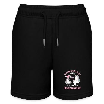 Maybe small, but soon Big Sister Unicorn - Stanley/Stella MINI BOLTER Organic Teen Jogging Shorts - black - Front