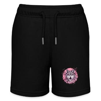 Loup en fleurs de cerisier - Short bio MINI BOLTER Stanley/Stella Ado - noir - Devant