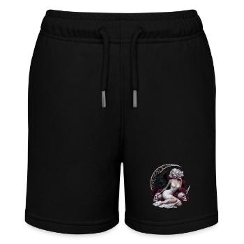 Dunkler Engel Mit Rosen Und Schädel - Stanley/Stella Teenager Bio-Joggingshorts MINI BOLTER - Schwarz - Vorne