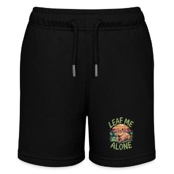 Capybara Leaf me alone - Stanley/Stella Teenager Bio-Joggingshorts MINI BOLTER - Schwarz - Vorne